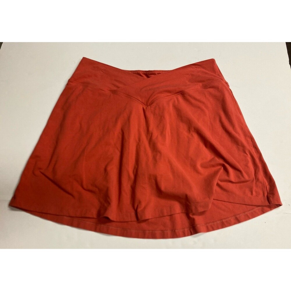 Splits59 Women’s Orange Tennis Athletic Skort L Built-In Shorts Pockets